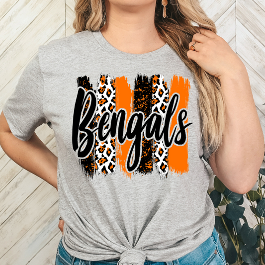 Bengals Brush Strokes Football Full Color DTF Transfer