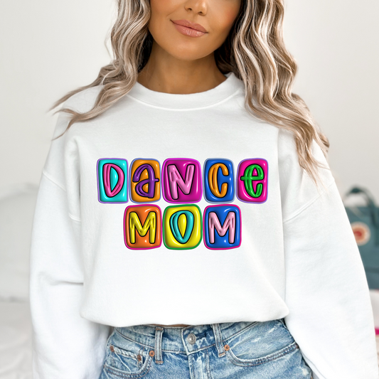 Dance Mom (Stacked Bubble Letters) Full Color DTF Transfer
