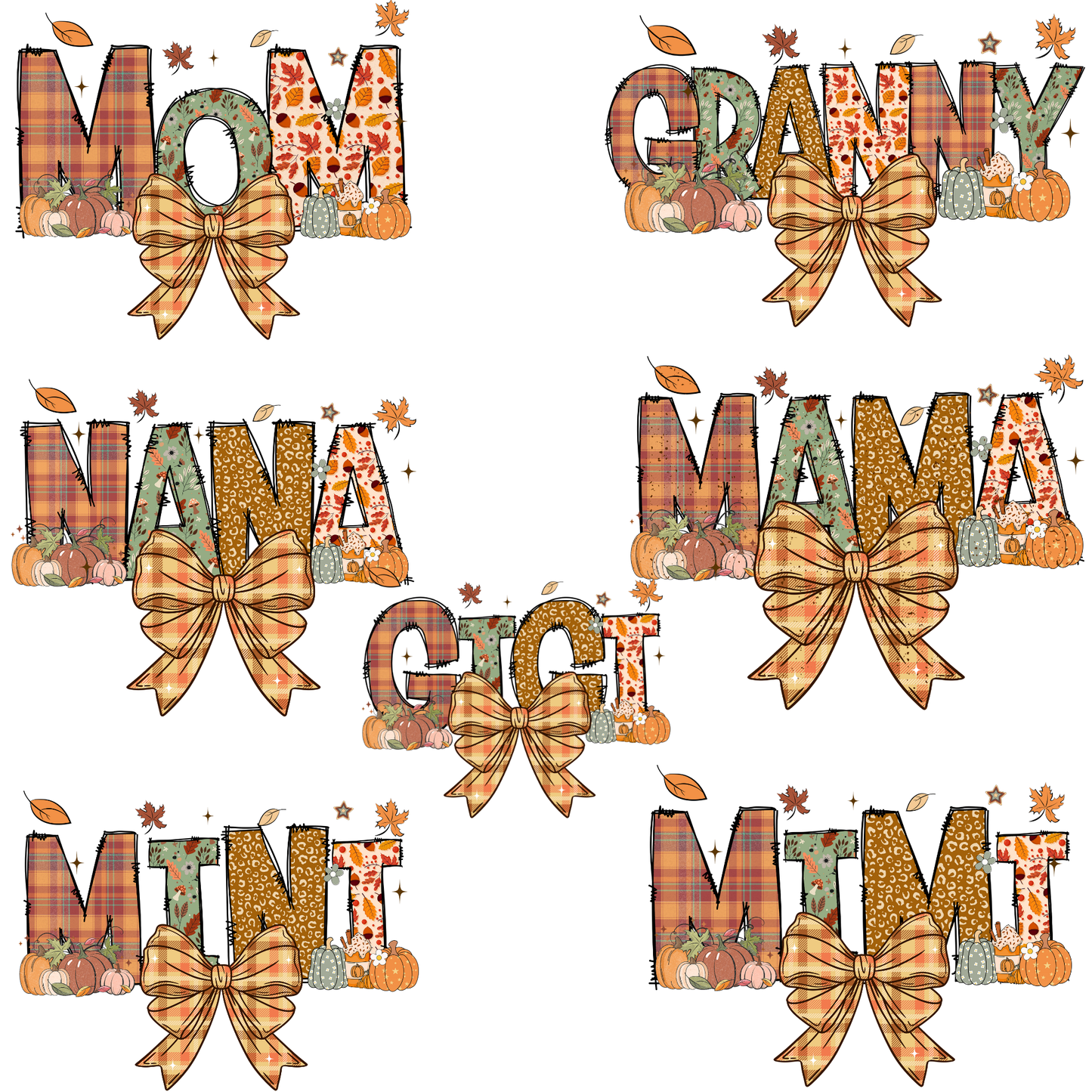 Mama Fall Theme (MULTI OPTIONS) Full Color DTF Transfer