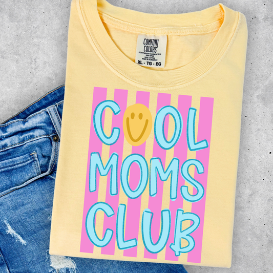 Cool Moms Club (Smiley/Striped) Full Color DTF Transfer