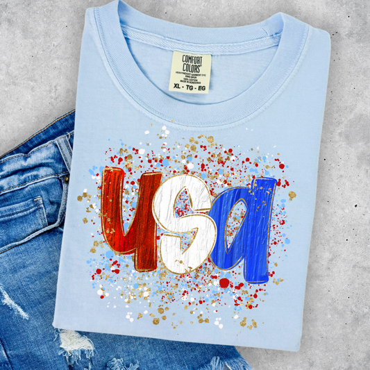 USA (Paint Splatter) Full Color DTF Transfer