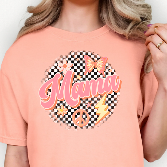 Retro Checkered Mama Full Color DTF Transfer