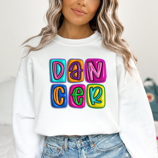 Dancer (Stacked Bubble Letters) Full Color DTF Transfer
