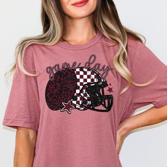 Gameday (Football/Helmet) Maroon Full Color DTF Transfer