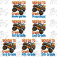 Monster Truck Ready To Crush Grade (MULTI GRADE OPTIONS) Checkered Back To School Full Color DTF Transfers