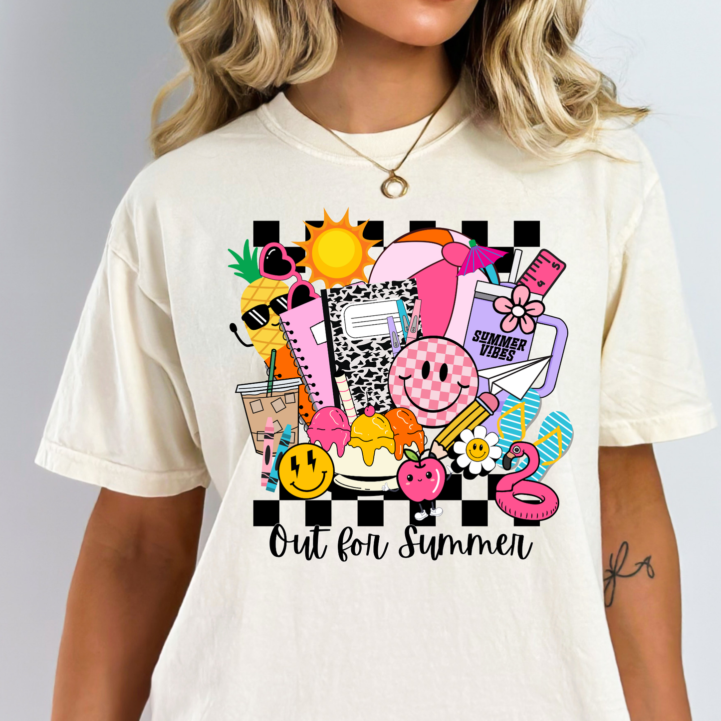 Out Of School School Icons (Last Day Of School) Full Color DTF Transfer