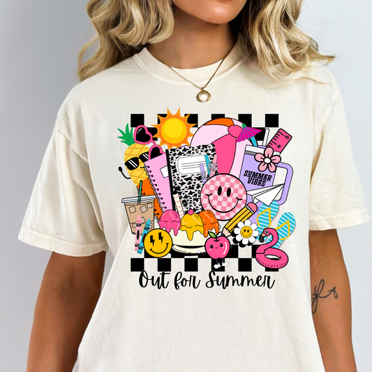 Out Of School School Icons (Last Day Of School) Full Color DTF Transfer