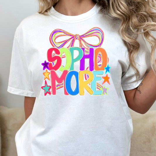 Sophomore w/Bow (Colorful) Full Color DTF Transfer