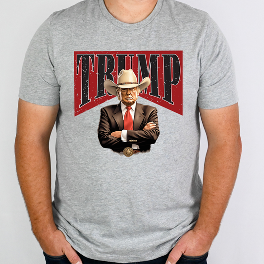 Trump Western (Red Background) Full Color DTF Transfer