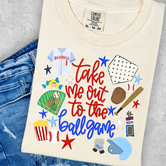 Take Me Out To The Ballgame Full Color DTF Transfer