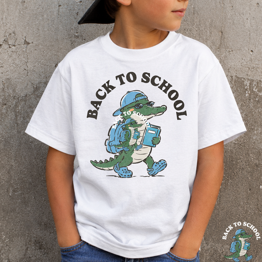 Back To School Alligator Full Color DTF Transfer