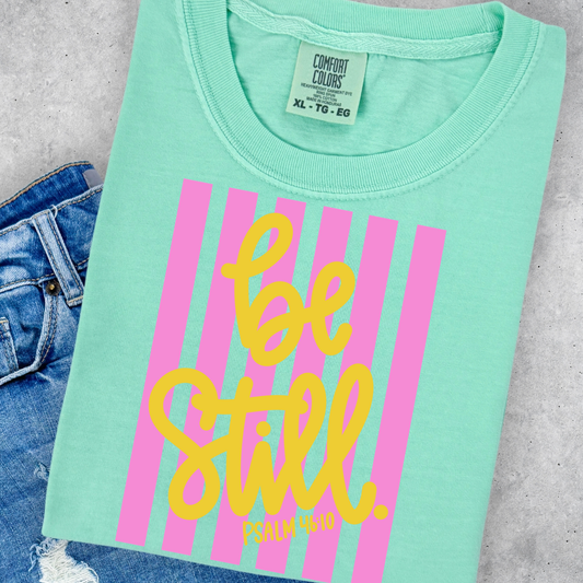Be Still Psalm 46:10 (Stipes) Full Color DTF Transfer