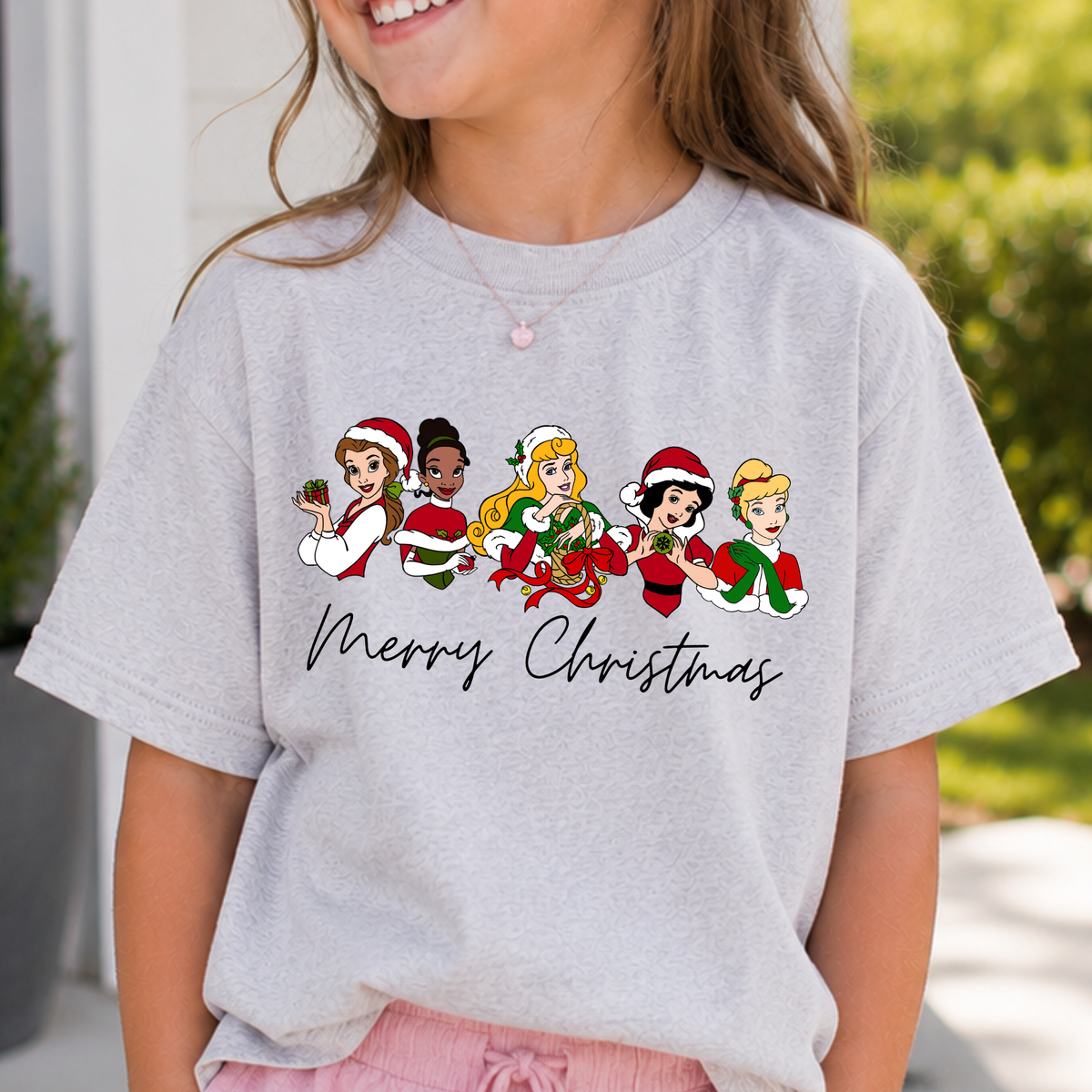 Merry Christmas Princess Full Color DTF Transfer
