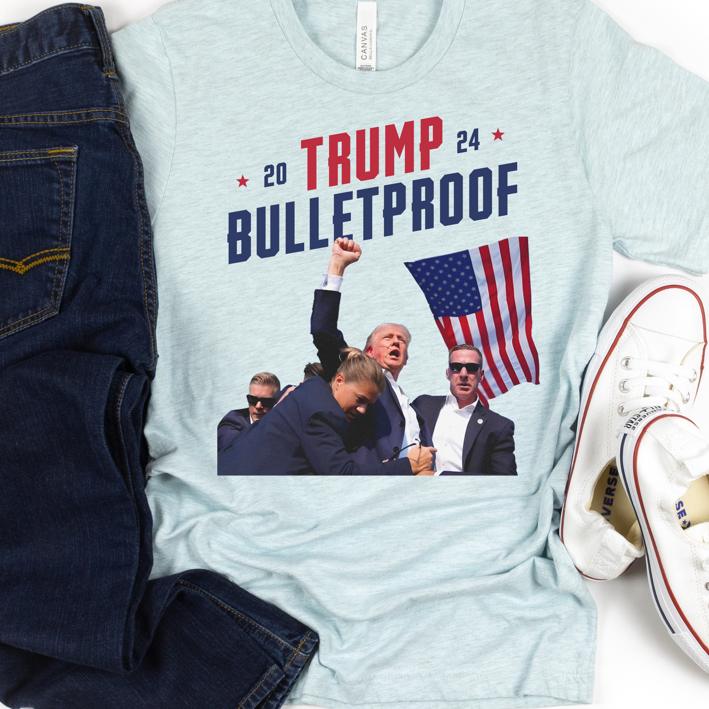 Trump Bulletproof (Assassination Attempt Trump Rally 2024) Full Color DTF Transfer