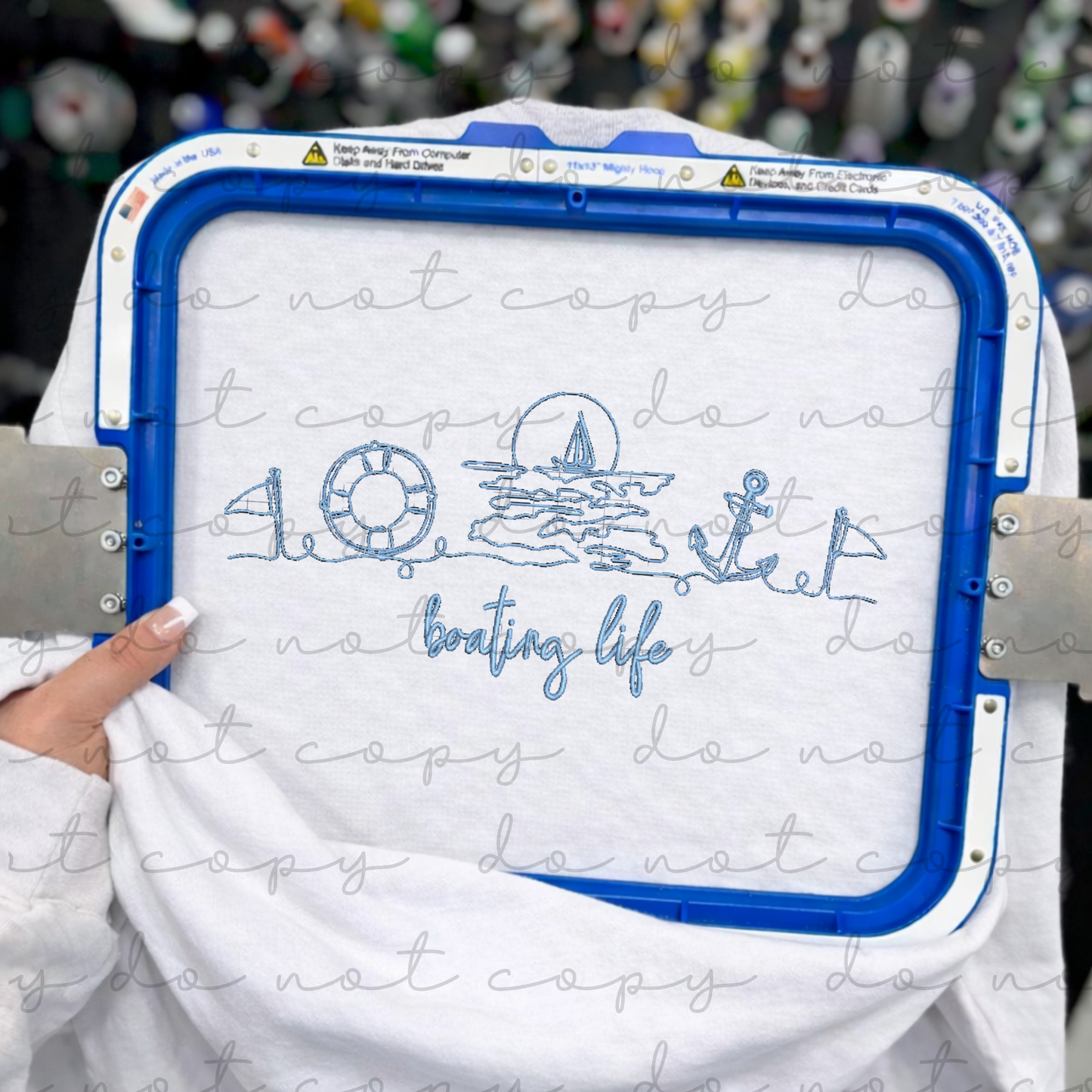 Boating Life (Line Art) Embroidered Sweatshirt/T-Shirt