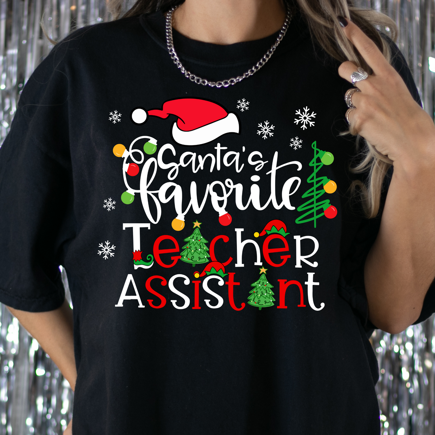 Santa's Favorite Teacher Assistant Full Color DTF Transfer