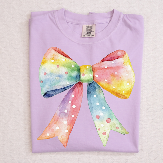 Rainbow Bow Full Color DTF Transfer