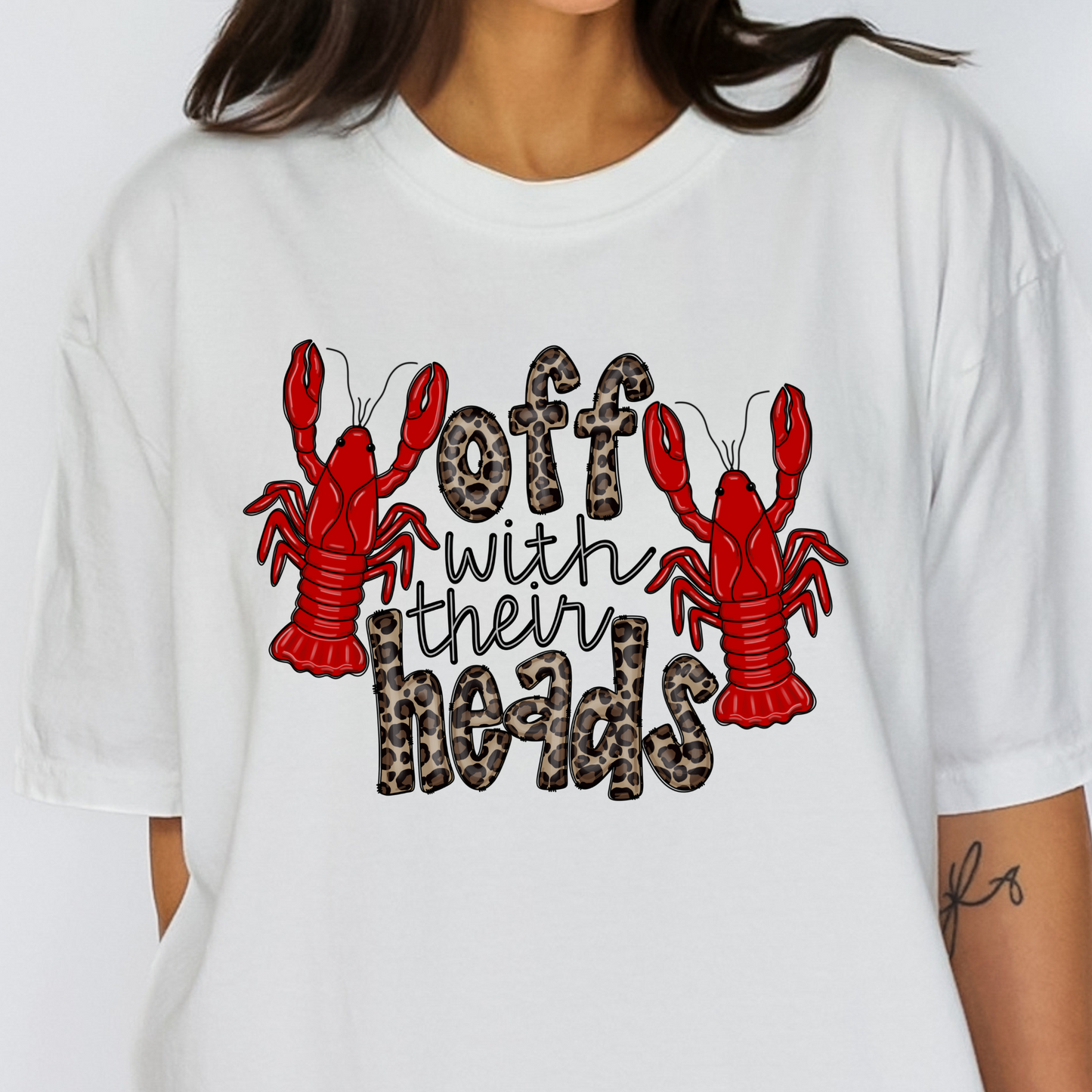 Off With Their Heads Crawfish Full Color DTF Transfers