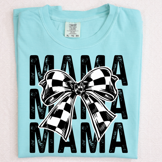 Mama Repeat (Checkered Bow) Full Color DTF Transfer