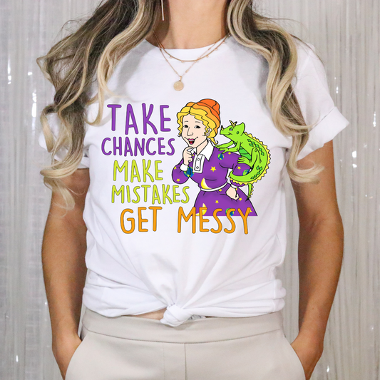 Take Chances Make Mistakes Get Messy (w/ Lizard) Magic School Bus Full Color DTF Transfers