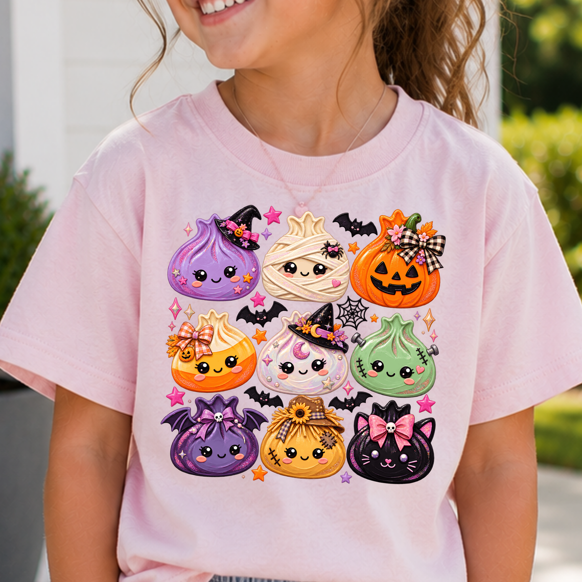 Halloween Dumplings Pumpkins V2 (Orange Has Bow) Full Color DTF Transfer