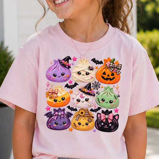Halloween Dumplings Pumpkins V2 (Orange Has Bow) Full Color DTF Transfer