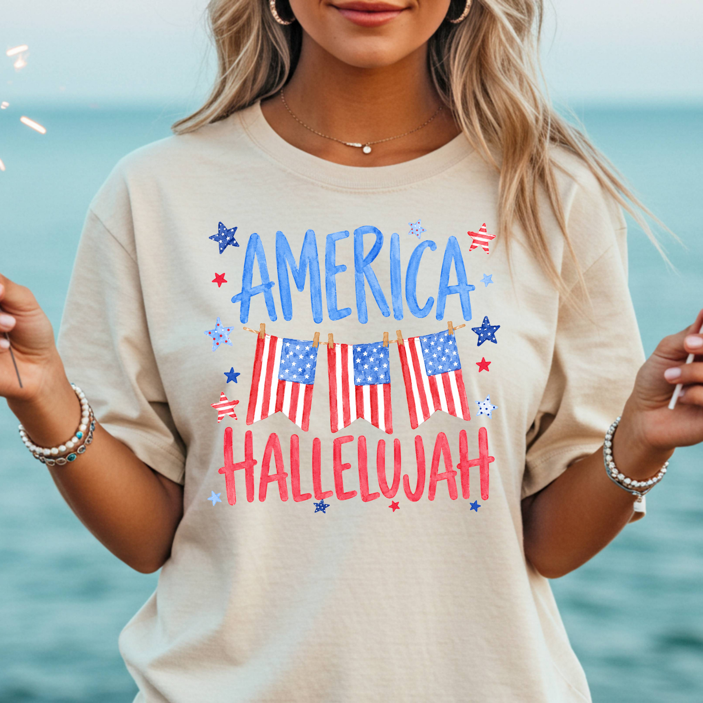 America Hallelujah Full Color DTF Transfer