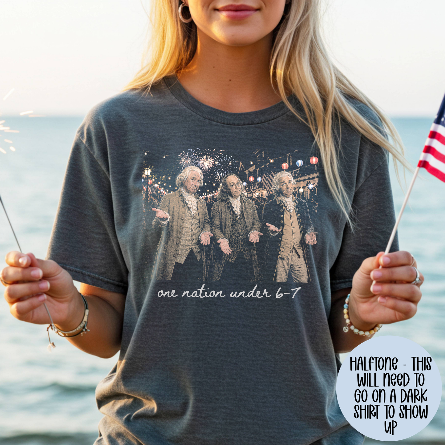 One Nation Under 6-7 (Halftone) Full Color DTF Transfer
