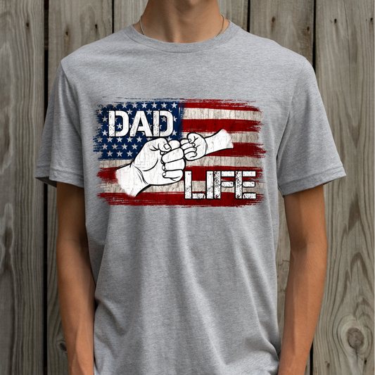 Dad Life Flag Fist Pump Full Color DTF Transfer