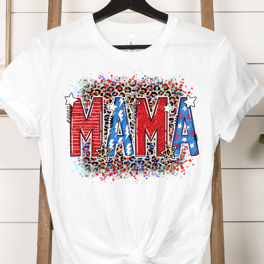 Mama Glitter Leopard Full Color DTF Transfer