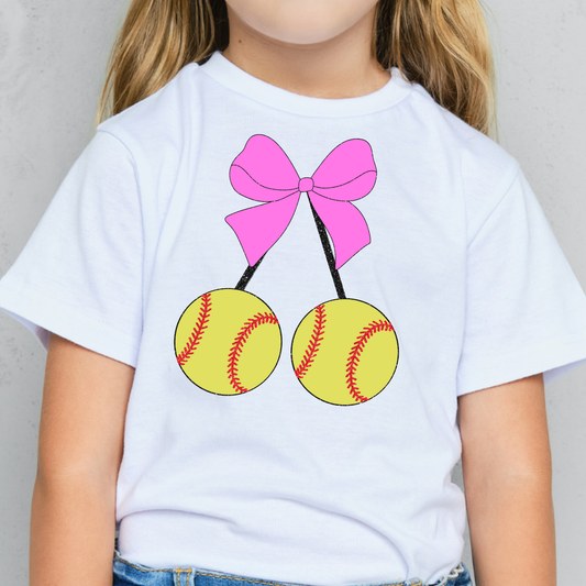 Softball Cherries Full Color DTF Transfer