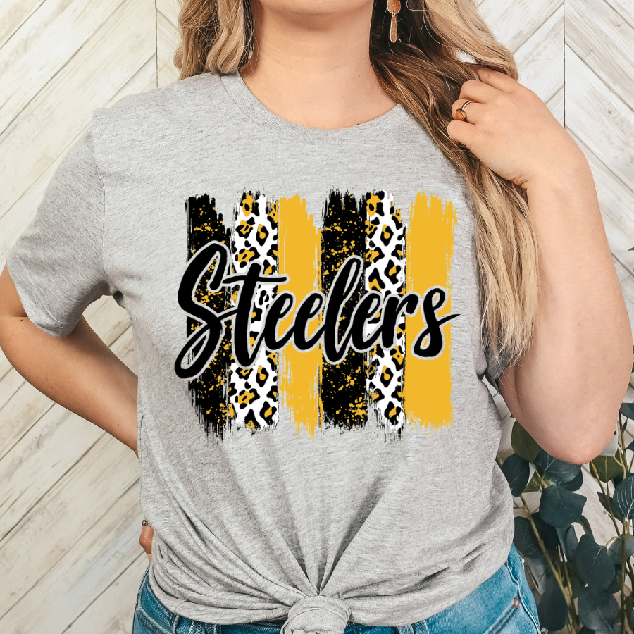 Steelers Brush Strokes Football Full Color DTF Transfer