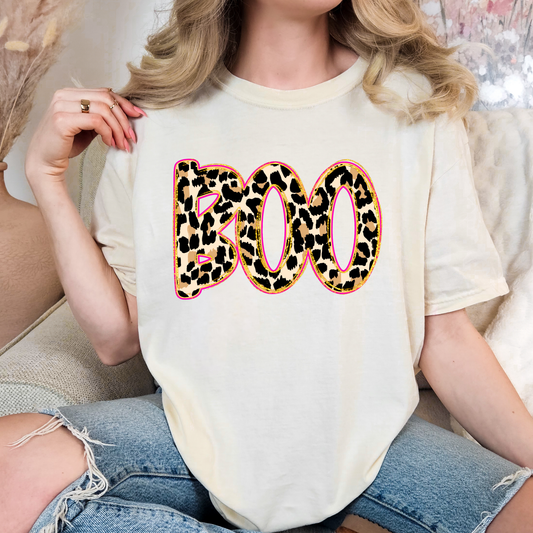 Boo Leopard Full Color DTF Transfer