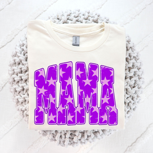 Mama (Purple Stars) Full Color DTF Transfer