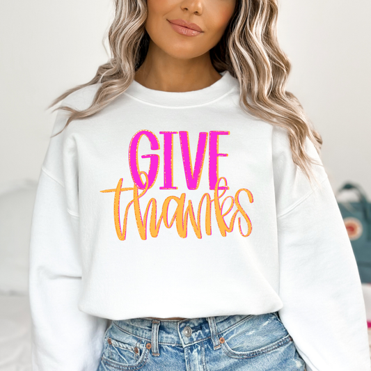 Give Thanks Full Color DTF Transfer