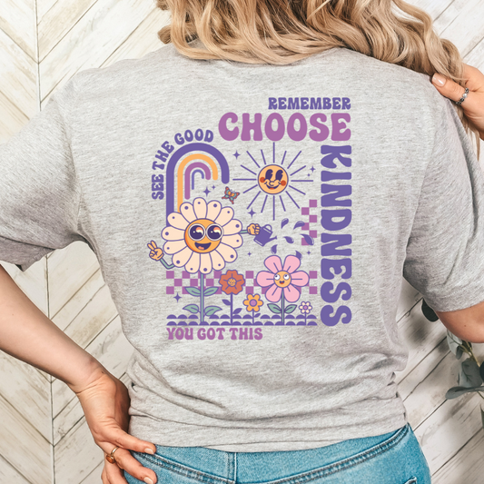 Choose Kindness (Purple Floral) Full Color DTF Transfer