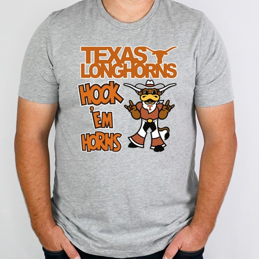 Texas Longhorns Hooko 'Em Horns Full Color DTF Transfer