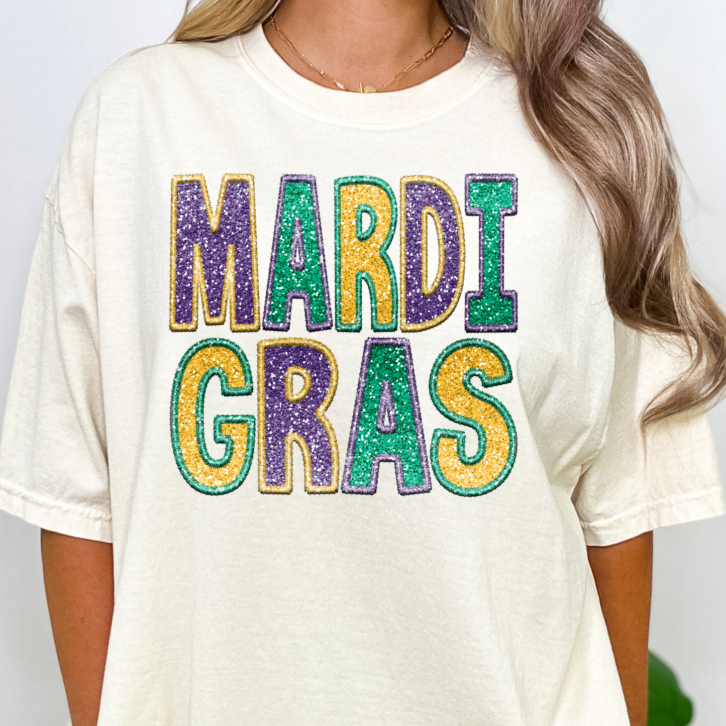 Mardi Gradi (Faux Glitter & Embroidery) Full Color DTF Transfers