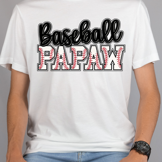 Baseball Papaw (Baseball Seam Words) Full Color DTF Transfer