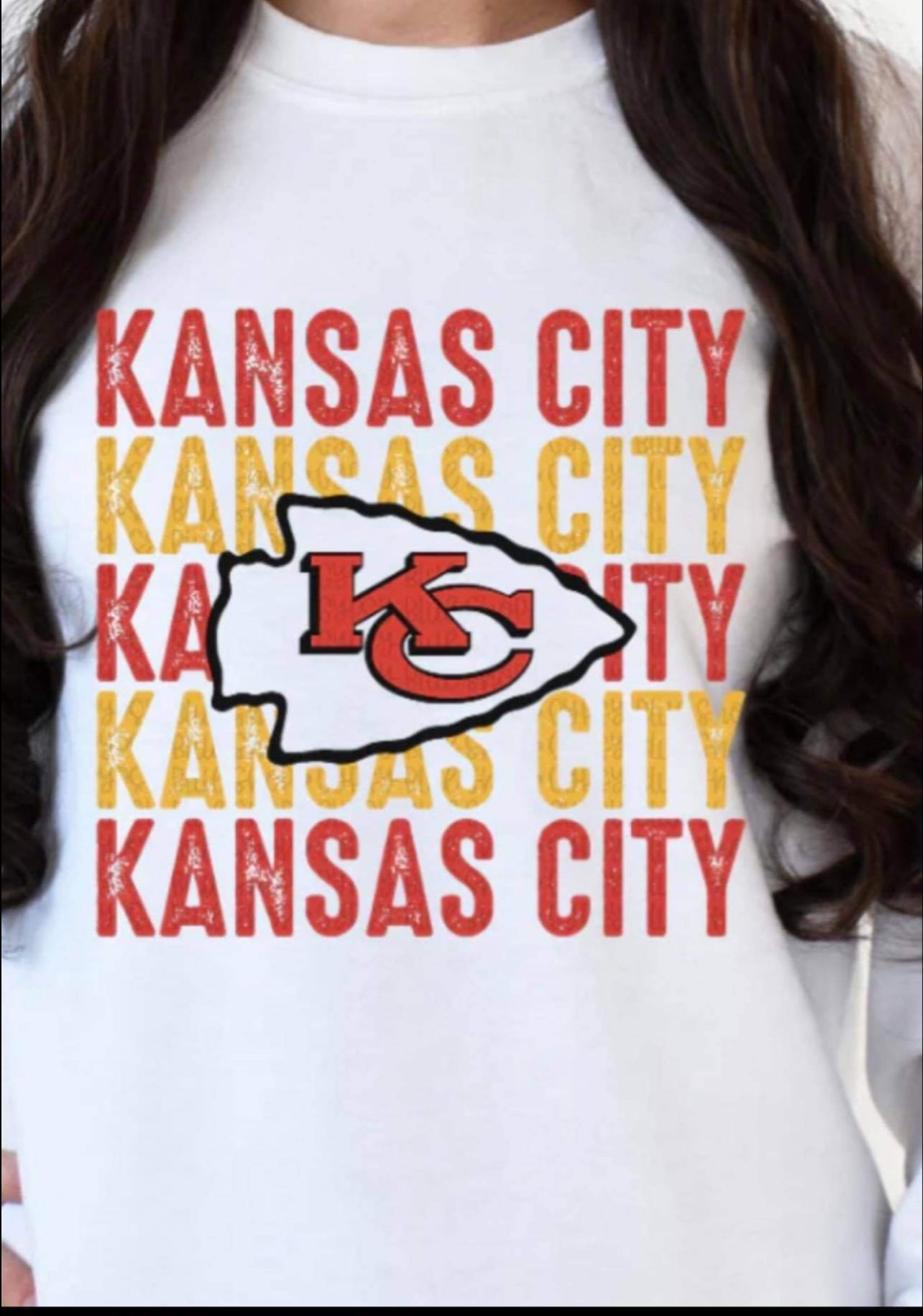 Chiefs Distressed (Repeat w/Head Dress) Full Color DTF Transfer