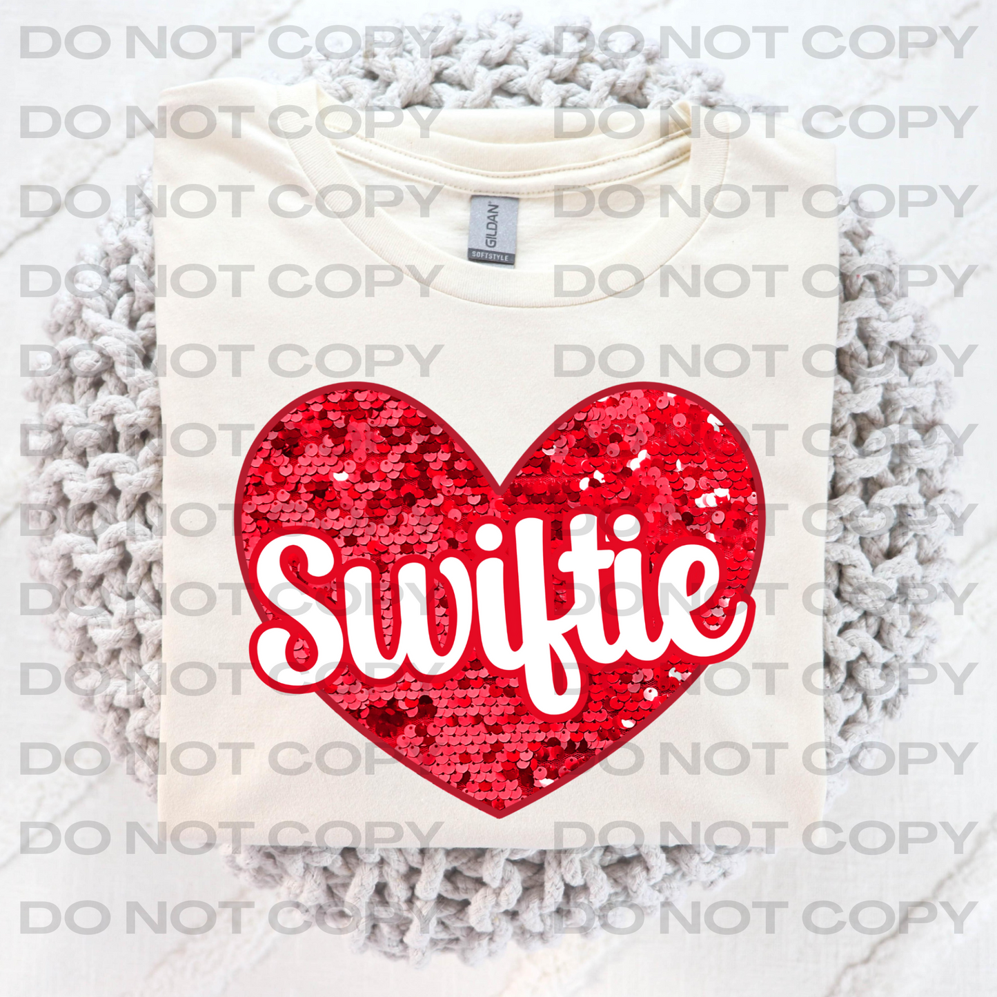 Swiftie (Faux Sequin Heart) Taylor Swift Full Color DTF Transfer