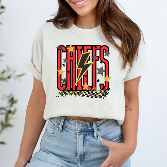 Chiefs (Lightning Bolt) Kansas City Full Color DTF Transfer