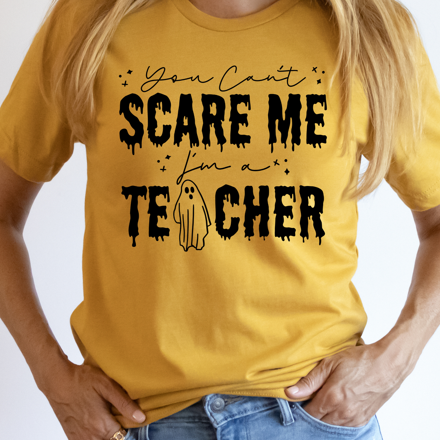 You Can't Scare Me Im A Teacher Full Color DTF Transfer