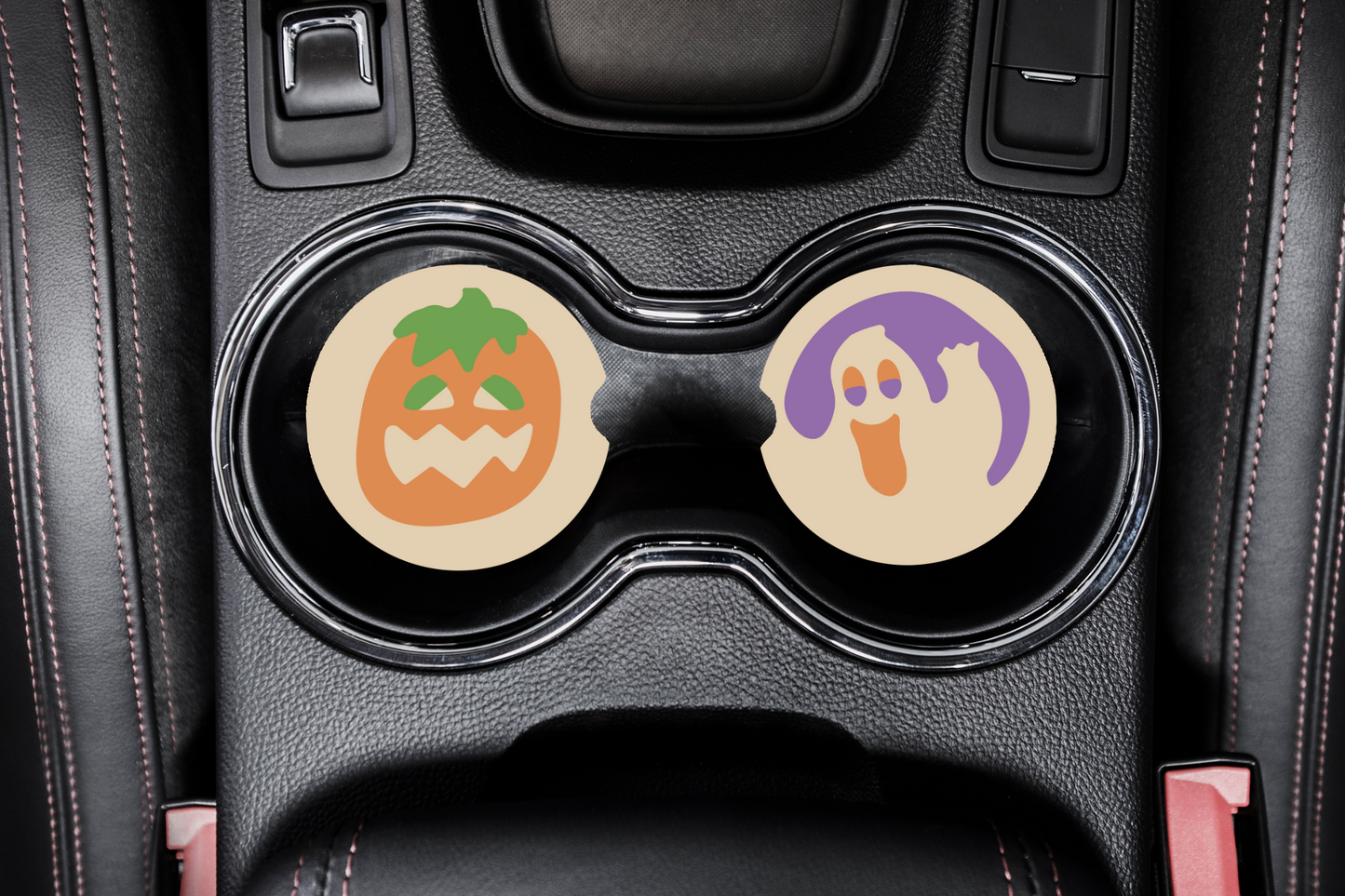 Halloween Sugar Cookie Inspired Set of 2 Coasters (Neoprene)