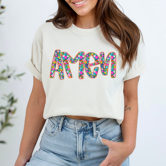 Floral Amen Full Color DTF Transfer
