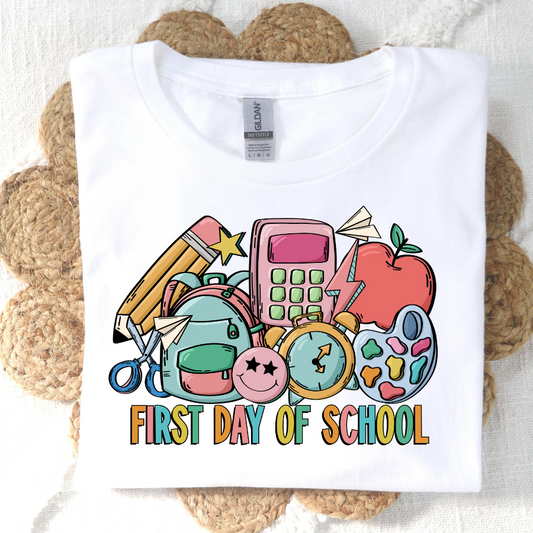 First Day Of School Icons (Girl Colors) Full Color DTF Transfers