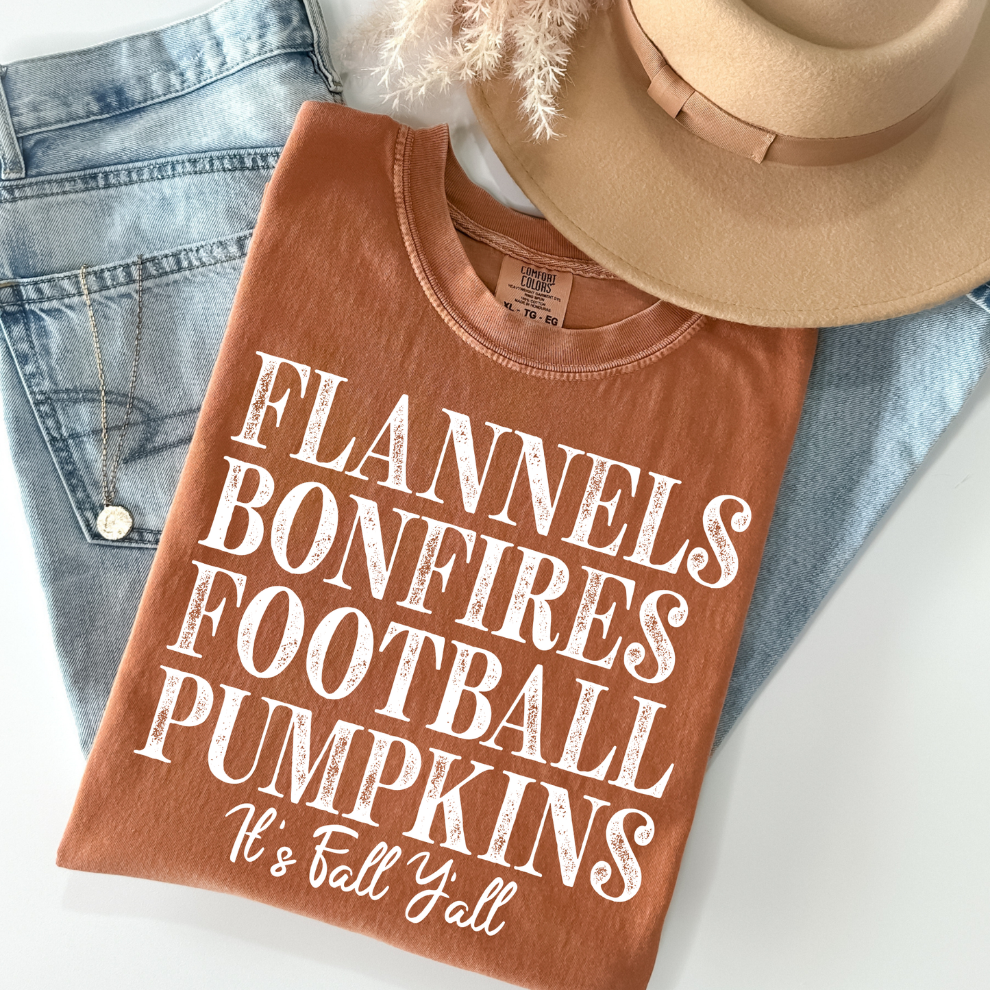 Flannels - Bonfires - Football - Pumpkins Its Fall Yall Full Color DTF Transfer