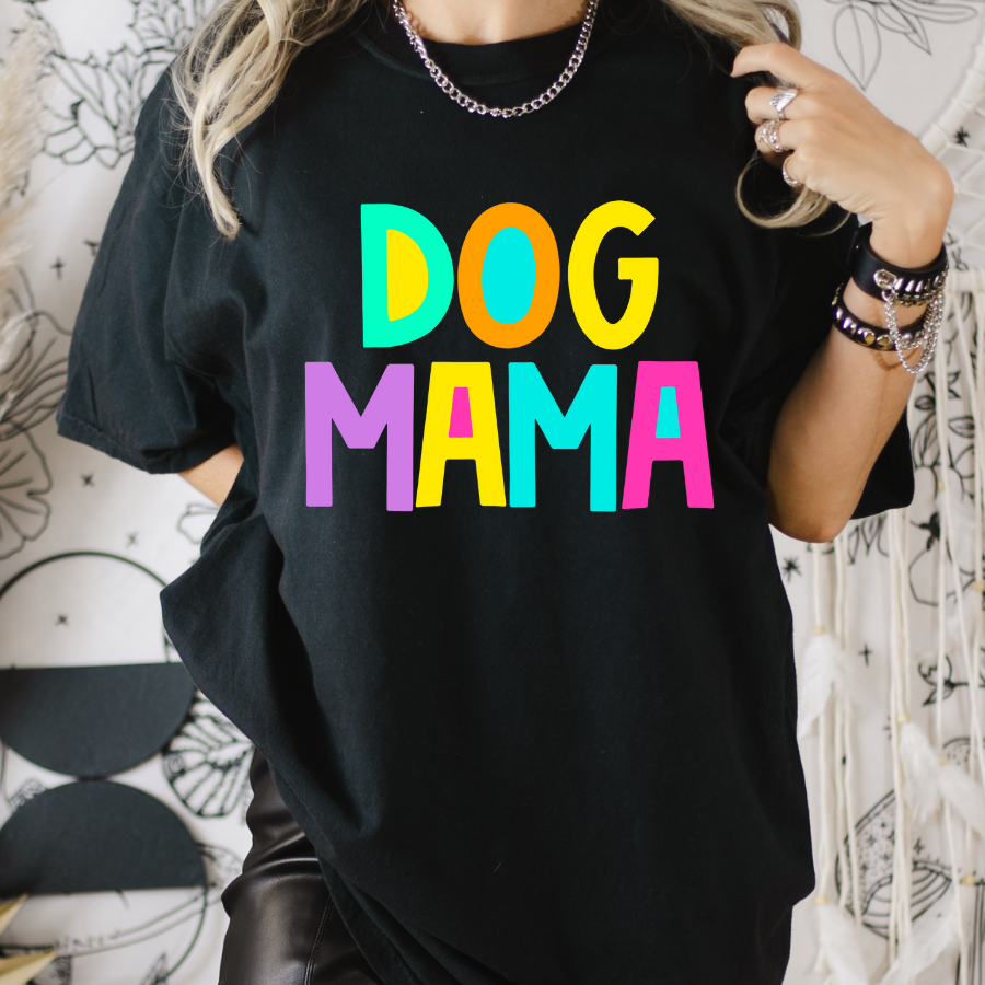 Dog Mama Neon Alpha Full Color DTF Transfer