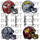 Helmet Sports Team(ALL TEAMS) Faux Rhinestone Helmet Full Color DTF Transfer