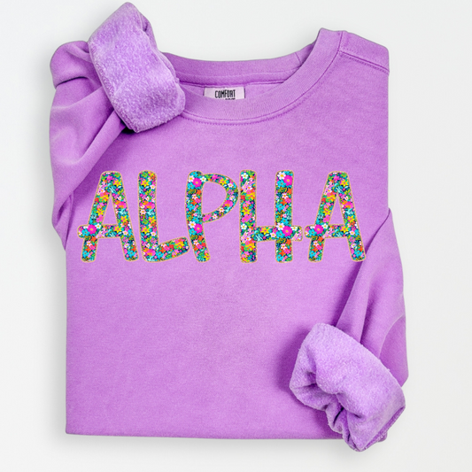Floral Alpha Full Color DTF Transfer